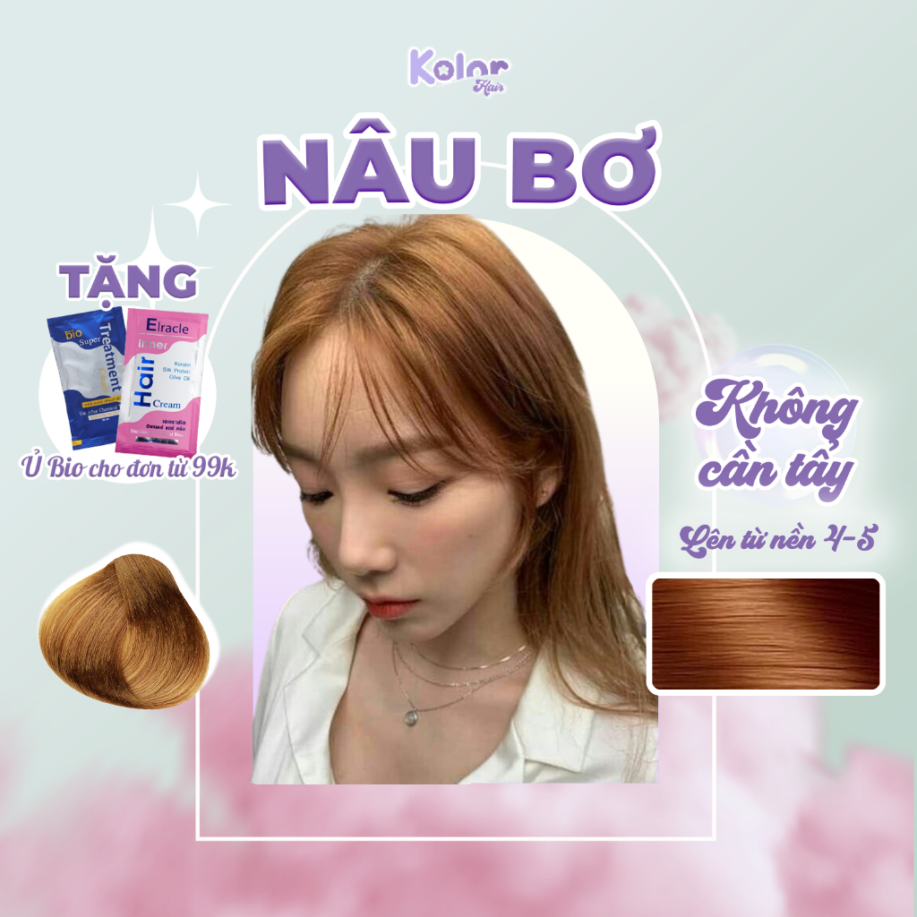 Thuốc nhuộm tóc SIÊU DƯỠNG màu NÂU BƠ không cần tẩy, thuốc nhuộm tóc tại nhà | Kolor Hair, Kolorhair | DIVASEA
