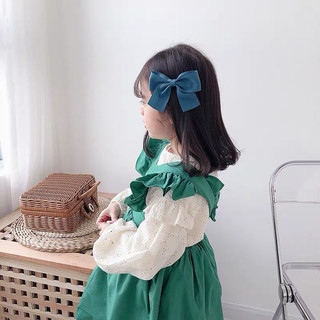 Kẹp tóc nơ satin bản to đơn giản