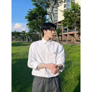 (Best Seller) Áo sơ mi SilenceStandard Eco Oxford Logo S/Basic [SO06]