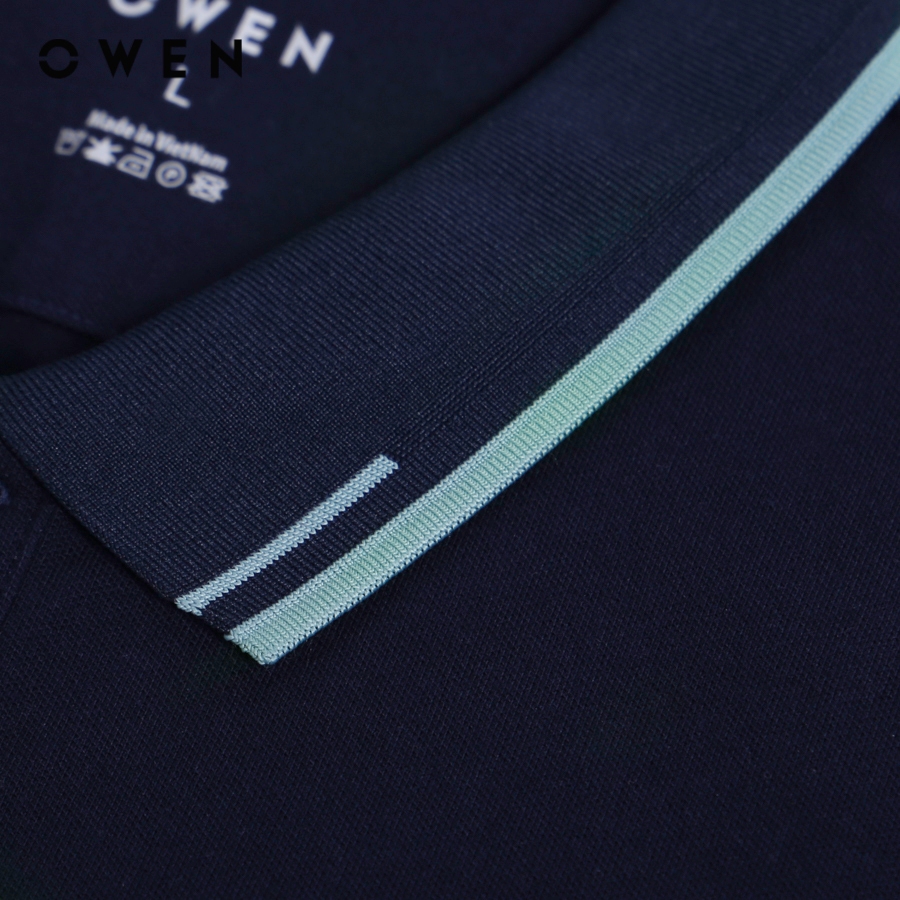 OWEN - Áo polo ngắn tay Body Fit màu Navy chất liệu Mint Cotton - APV231333