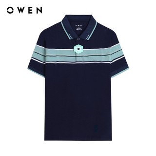 OWEN - Áo polo ngắn tay Body Fit màu Navy chất liệu Mint Cotton - APV231333