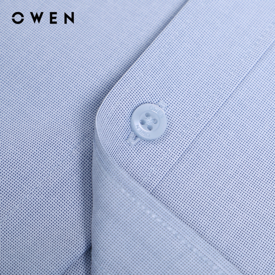OWEN - Áo sơ mi ngắn tay Body Fit màu Xanh chất liệu Spandex - AB230503NT