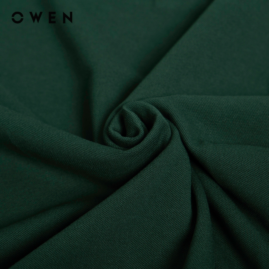 OWEN - Áo polo ngắn tay Body Fit màu Xanh rêu chất liệu CVC Spandex - APV233210