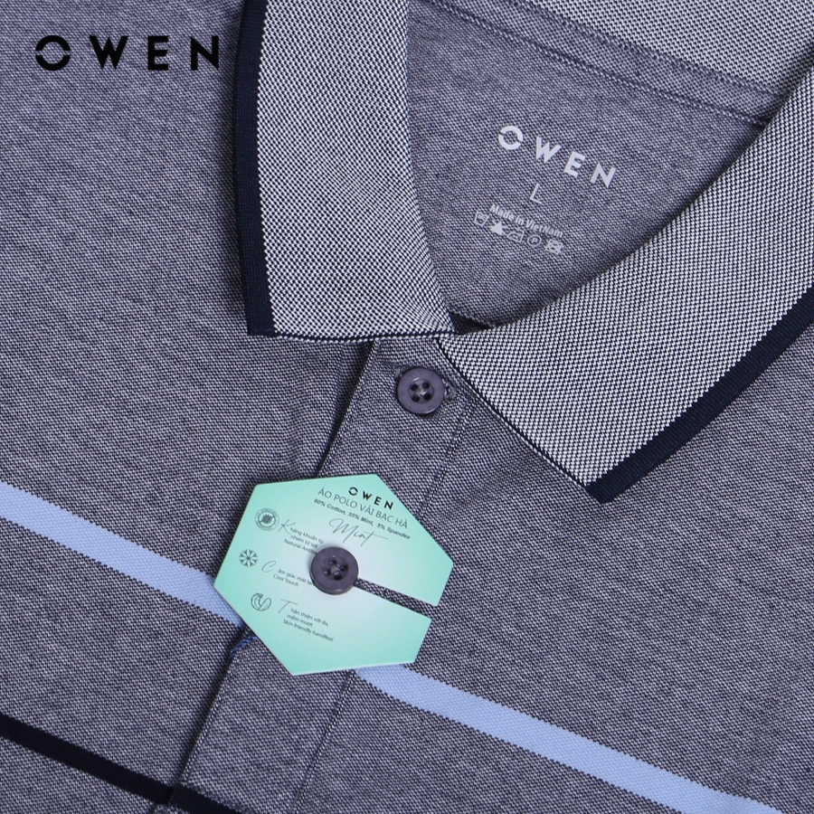 OWEN - Áo polo ngắn tay Body Fit màu Navy chất liệu Mint Cotton - APV231331