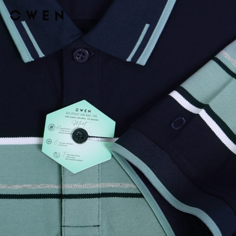 OWEN - Áo polo ngắn tay Body Fit màu Navy chất liệu Mint Cotton - APV231333