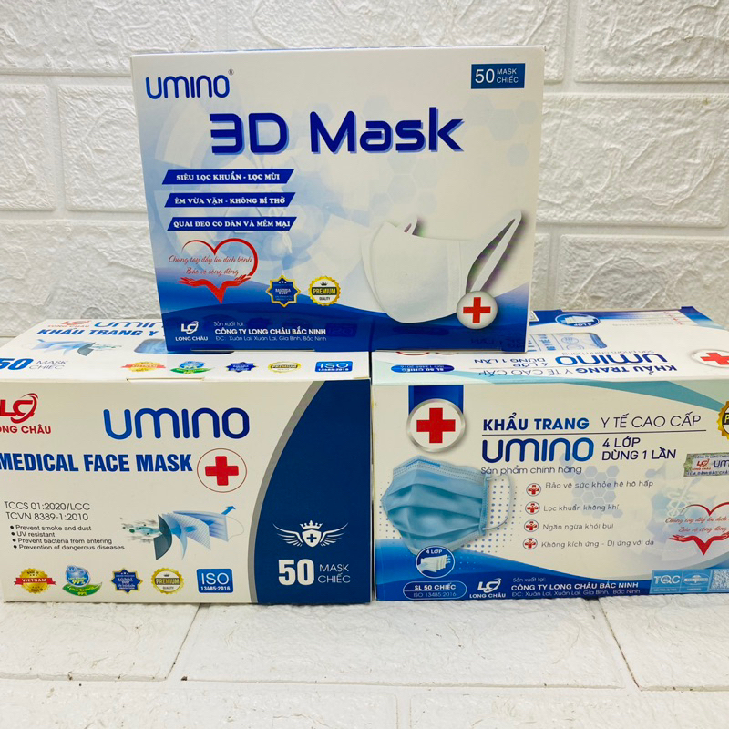 Khẩu trang y tế 3D chính hãng Bảo Huy (Hộp 50 cái)
