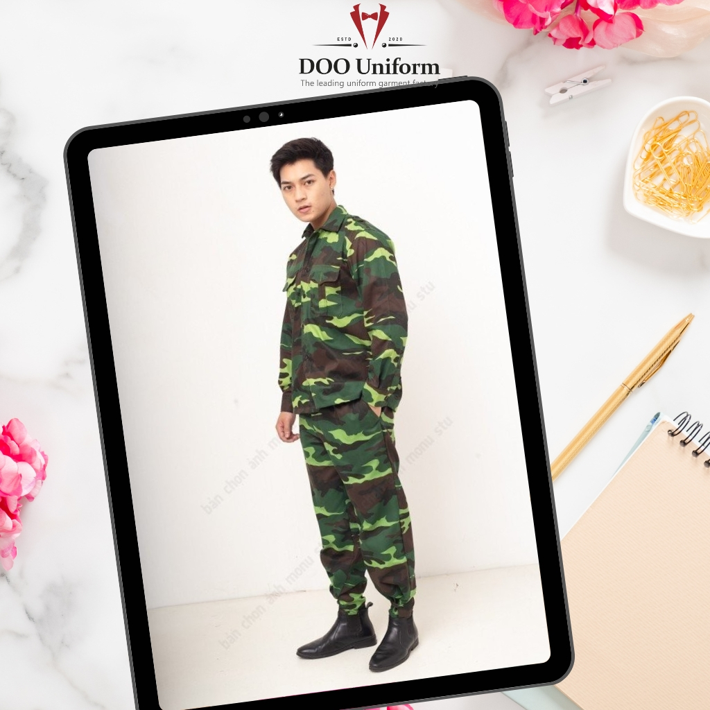 Quần áo bảo hộ lao động vải kaki v21 dày đẹp, bền bỉ, vải cotton thoáng mát thương hiệu Doo uniform