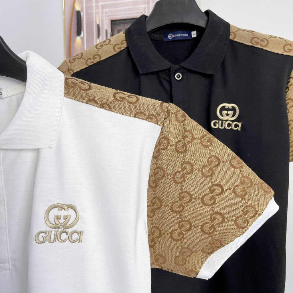 Áo thun polo nam, áo nam có cổ tay ngắn phối ngực in họa tiết DIO, thêu chữ và phối tay, chất vải cotton mềm mịn