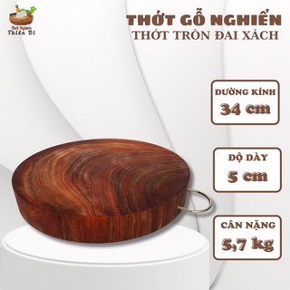 Thớt gỗ Nghiến đường kính 34cm, Thớt gỗ Nghiến không tâm