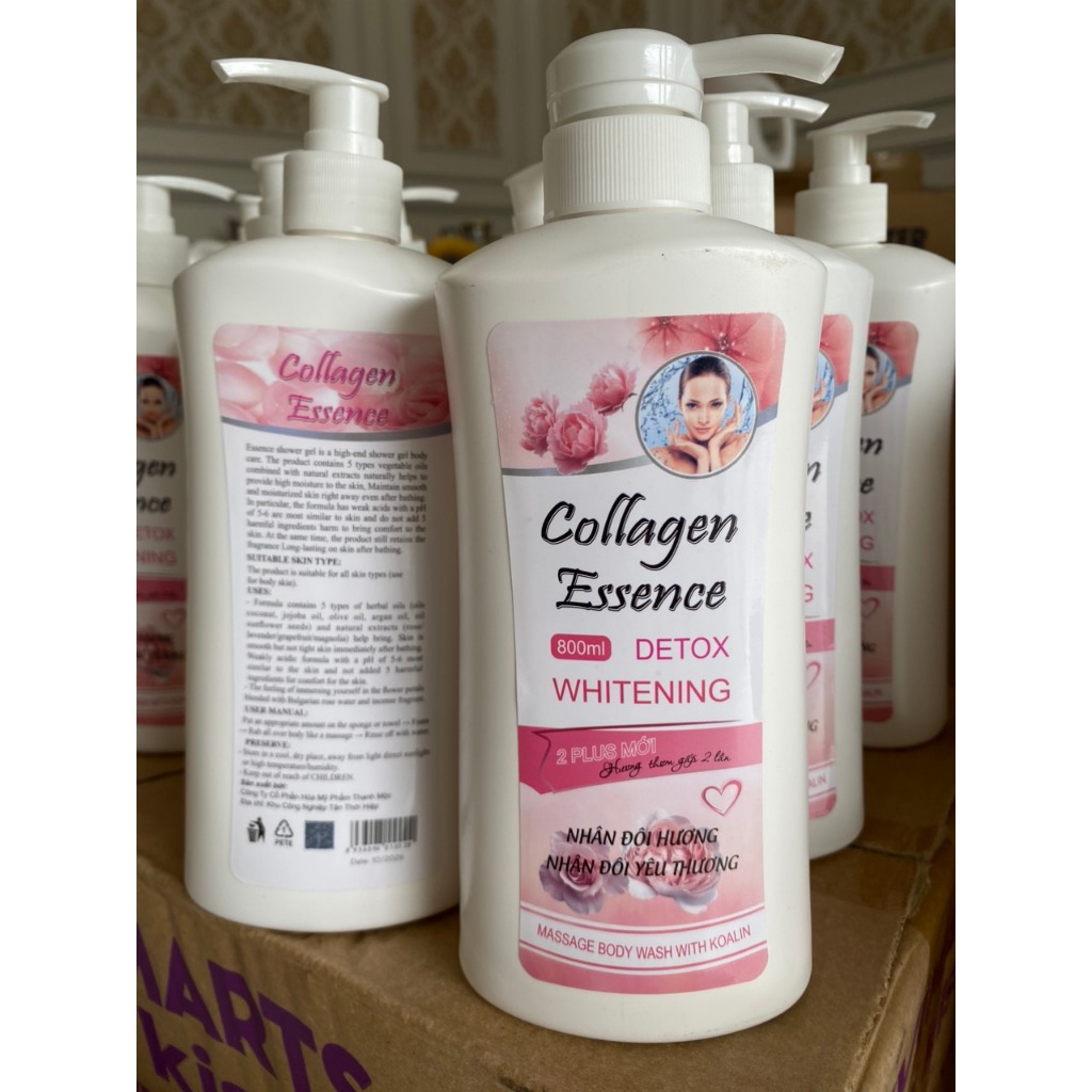 SỮA TẮM TRẮNG DA COLLAGEN ESSENCE 800ML HƯƠNG NƯỚC HOA