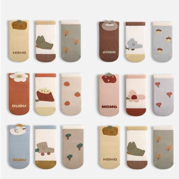 SET 3 Tất vớ cho bé trai bé gái, Tất cao cổ cho bé chống trơn nhiều hình đáng yêu NEMO BABY thoáng khí êm chân 3TDV