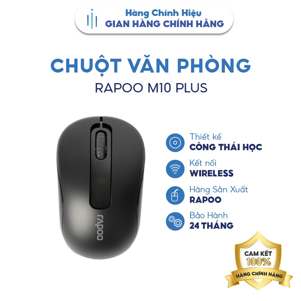 [Nhập ELGAMEFEB giảm 10%] Chuột vi tính quang không dây Rapoo M10-Plus đen