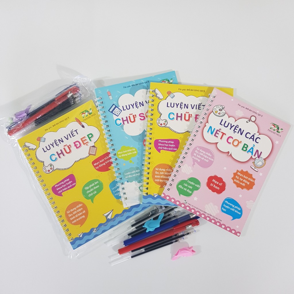 Sách Song Ngữ Anh Việt 3+ và Bộ 3 Cuốn Tập Viết Thần Kỳ Cho Bé - Tặng Kèm Pin