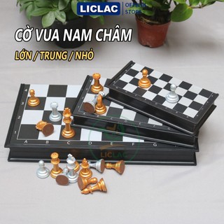 Bộ cờ vua nam châm cao cấp quân cờ màu vàng/ bạc, cờ vua chính hãng sato, đồ chơi giáo dục boardgame việt nam - liclac