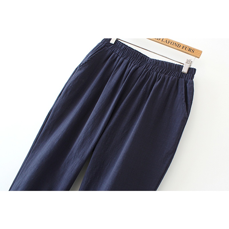 Quần baggy lưng cao cạp chun chất vải đũi mềm mát, thấm hút mồ hôi tốt Bigsize BGD