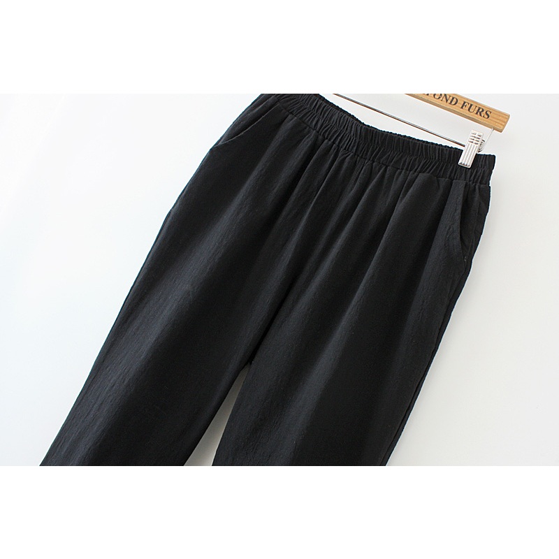 Quần baggy lưng cao cạp chun chất vải đũi mềm mát, thấm hút mồ hôi tốt Bigsize BGD