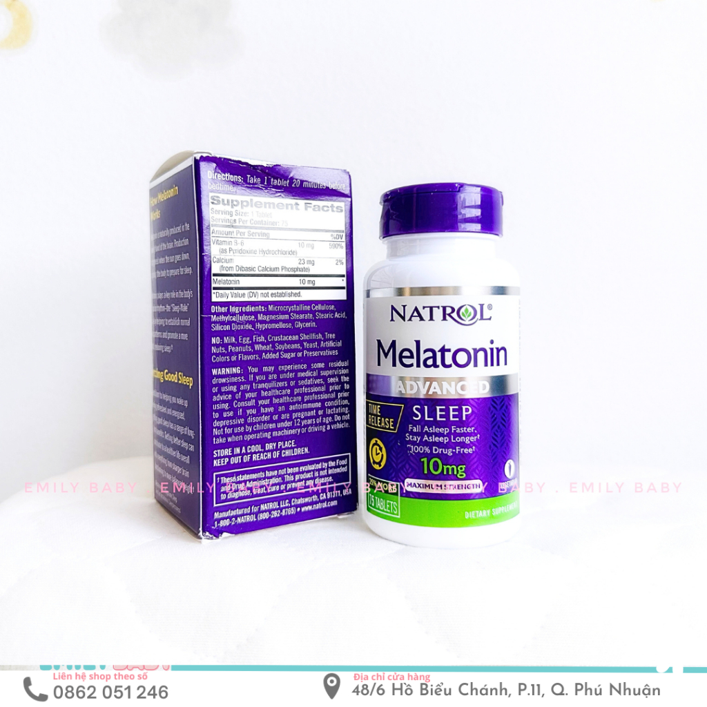 Natrol Melatonin Advanced Sleep 10mg 75 viên