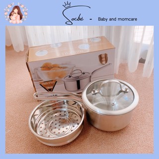 Bộ nồi quánh cháo inox kèm xửng hấp 16cm Milk Pot