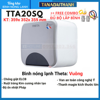 Bình nóng lạnh gián tiếp Rossi Theta 20 Lít Vuông - TTA20SQ, chính hãng, bảo hành 7 năm toàn quốc, tân á online
