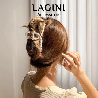 Kẹp tóc càng cua kẹp tóc đính ngọc trai phong cách Hàn Quốc