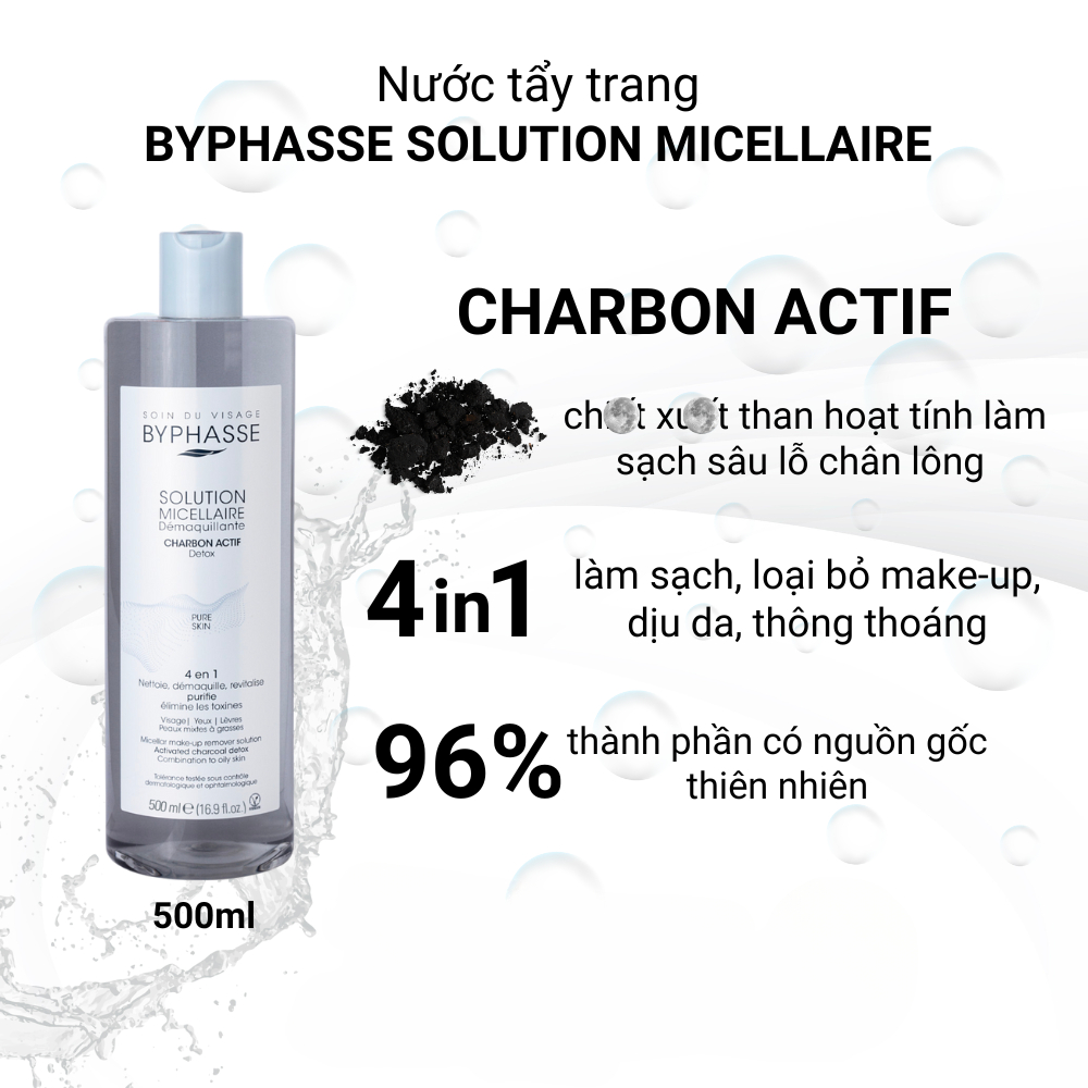 Nước Tẩy Trang Byphasse Solution Micellaire 500ml Làm Sạch Da