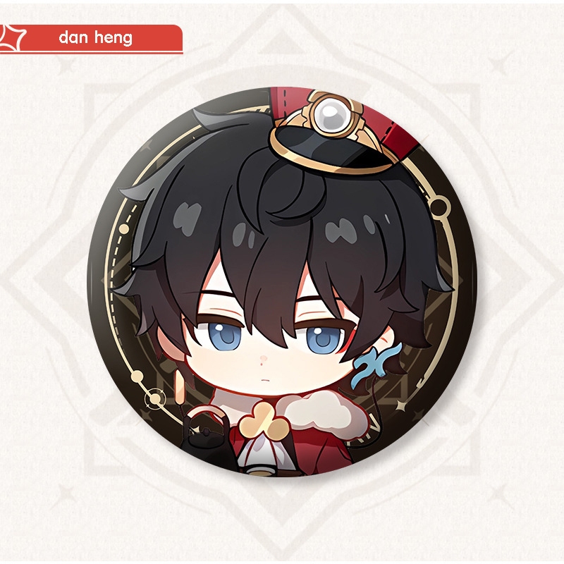 Huy hiệu DANHENG x MARCH 7th Honkai Star Rail 44mm in hình manga anime phụ kiện pin cài áo balo