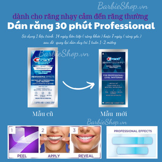 [ Lẻ ] Miếng Dán Trắng Răng Crest 3D Whitestrips 1 Hour / Professional Effects [USA]