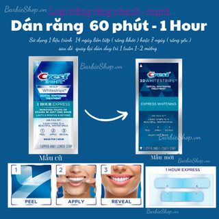[ Lẻ ] Miếng Dán Trắng Răng Crest 3D Whitestrips 1 Hour / Professional Effects [USA]