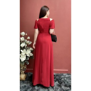 Đầm EMY EM7356 Dạ Hội Đỏ Cổ Cách Điệu