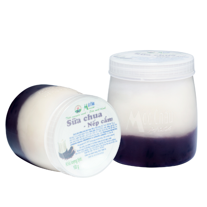 Thùng 12 Hộp  Sữa chua ăn Nếp cẩm Mộc Châu Milk (160g x 12 Hộp )