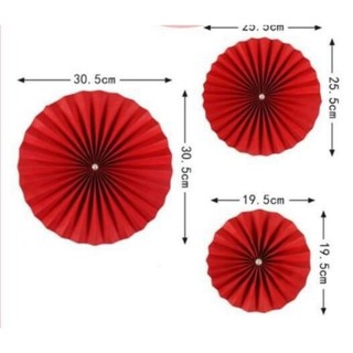 sét 6 quạt đỏ decor , trang trí  tết
