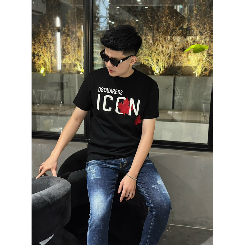 Áo Thun DSQ 063 Nam Siêu Cấp Hai Màu Đen Trắng Chất Liệu Cotton Thời Trang Nam