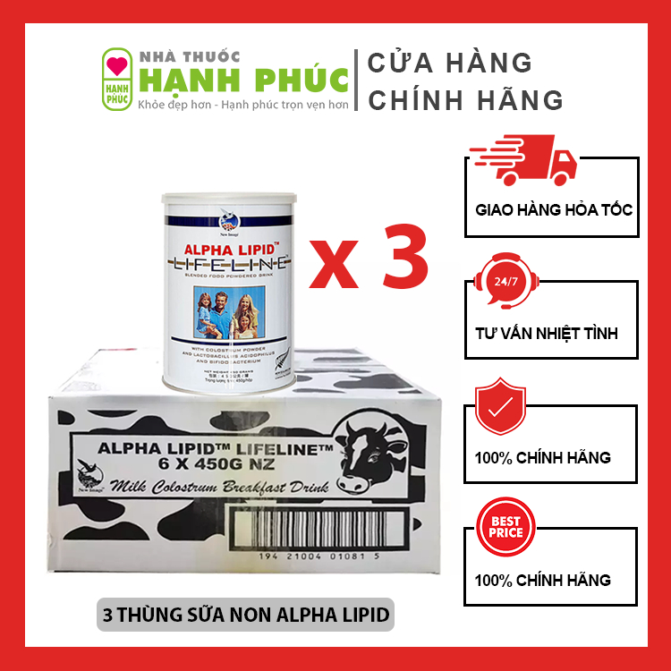 [ 3 THÙNG ] Sữa Non Alpha Lipid Lifeline New Image 450G Từ New Zealand