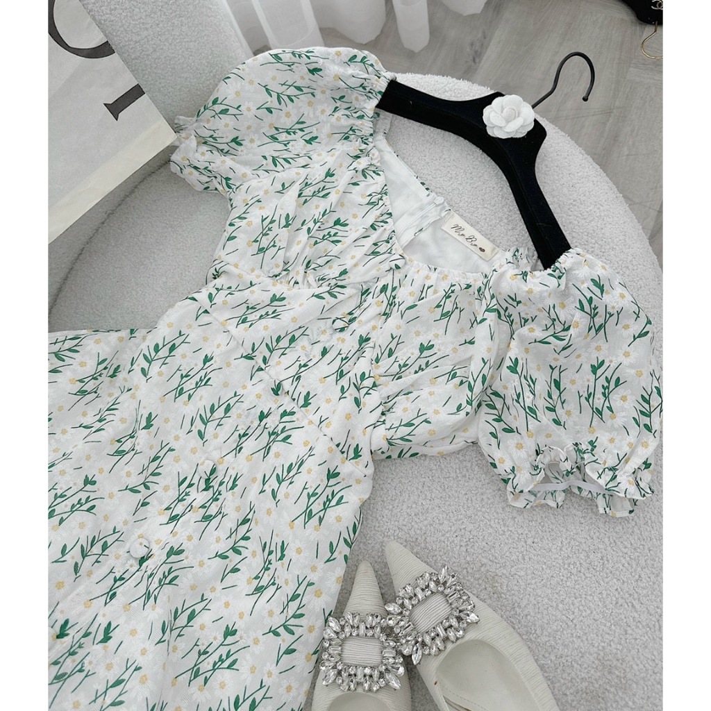 Váy Đầm Hoa Cúc Nhí Maxi Nhẹ Nhàng Cho Nàng Bánh Bèo - Fiona