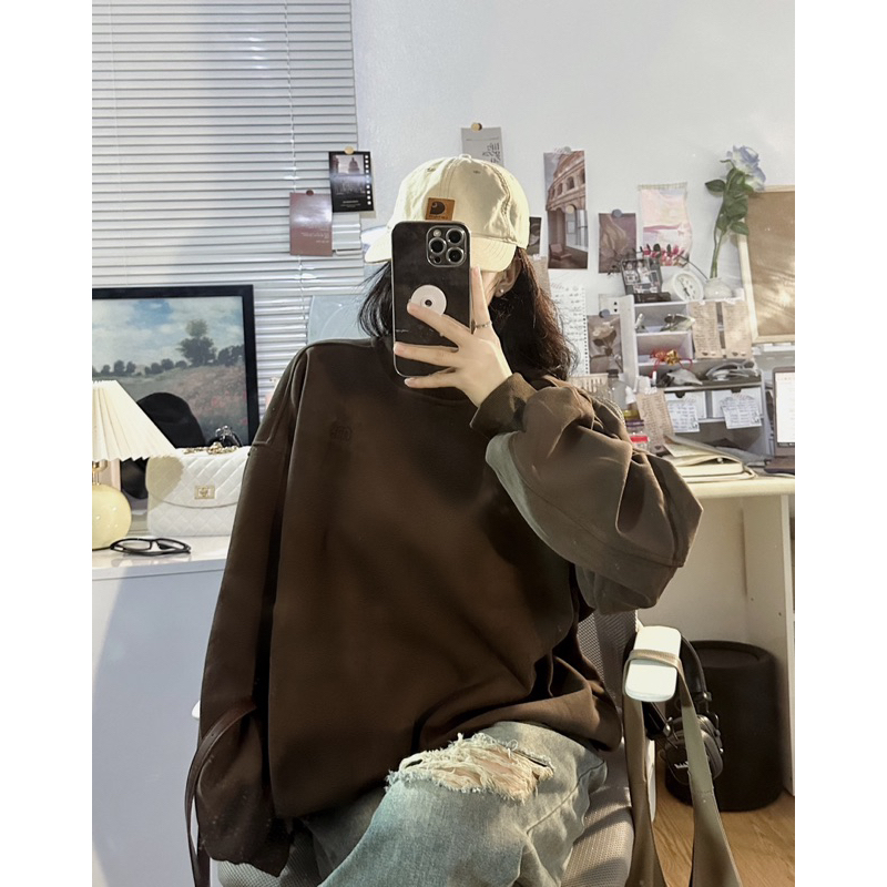 Áo sweater nỉ lot mhung