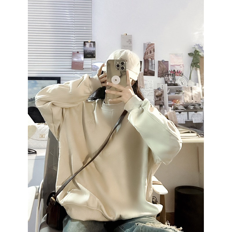 Áo sweater nỉ lot mhung