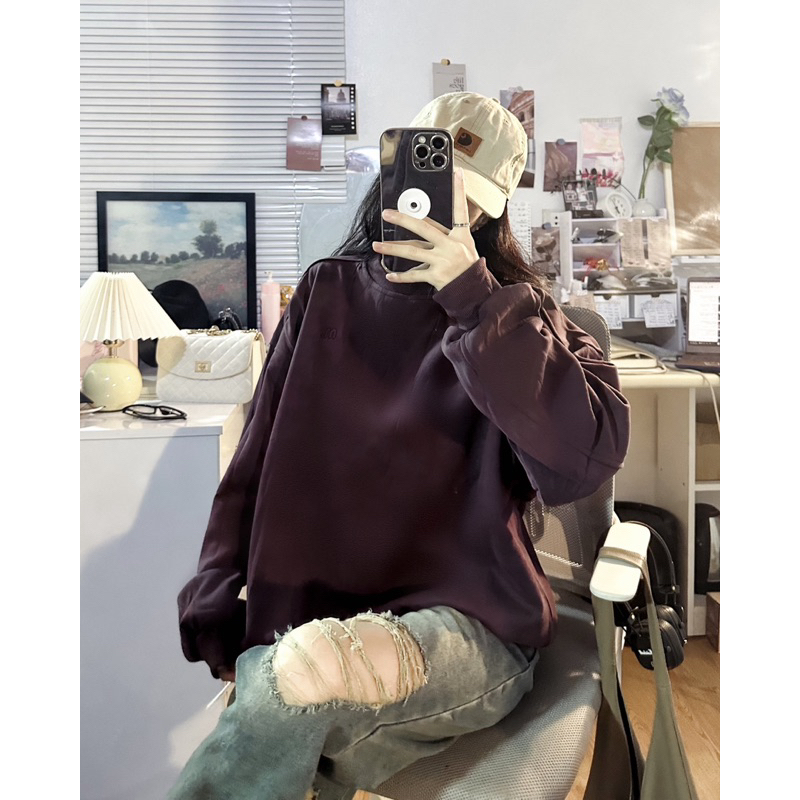 Áo sweater nỉ lot mhung