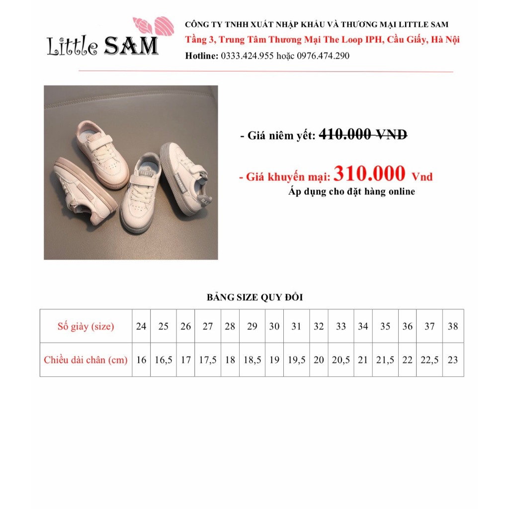 BABAYA Giày Trẻ Em Sneaker Thể Thao Trắng Xám 21015G