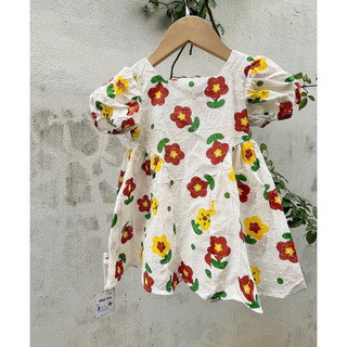 Váy thô hoa vảy hạt cho bé gái