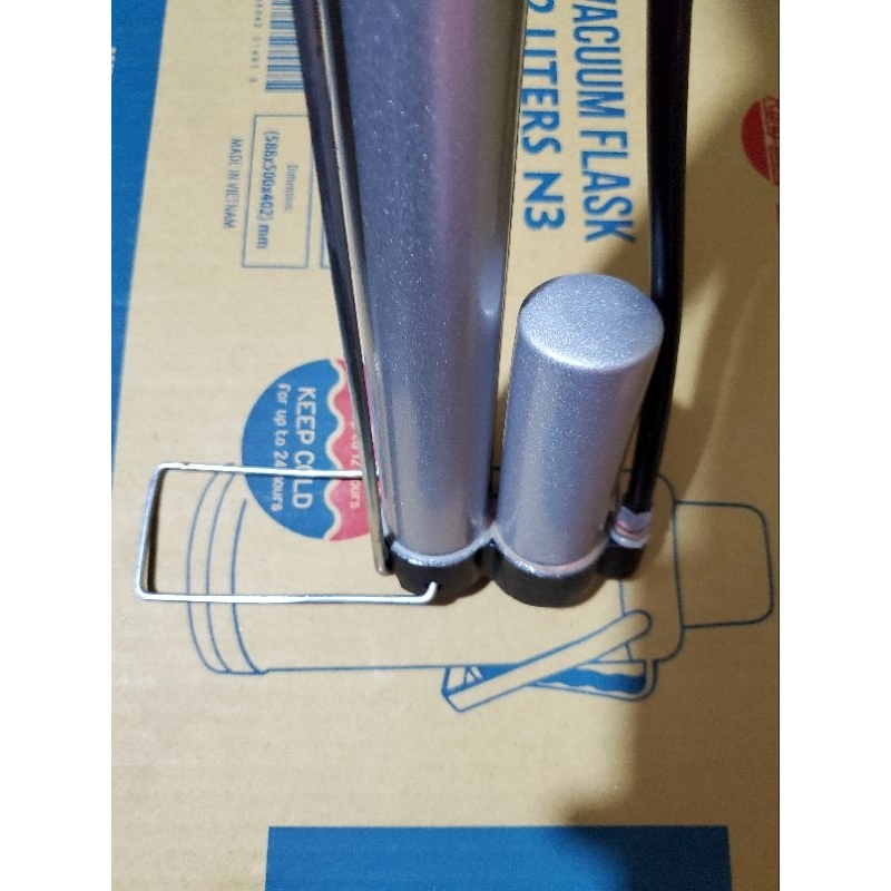 Bơm Tay Xe Đạp  -  Xe Máy Có Bình Hơi Trợ Lực Xám - Hàng Tốt Loại 1 Thân Thép - Siêu Bền