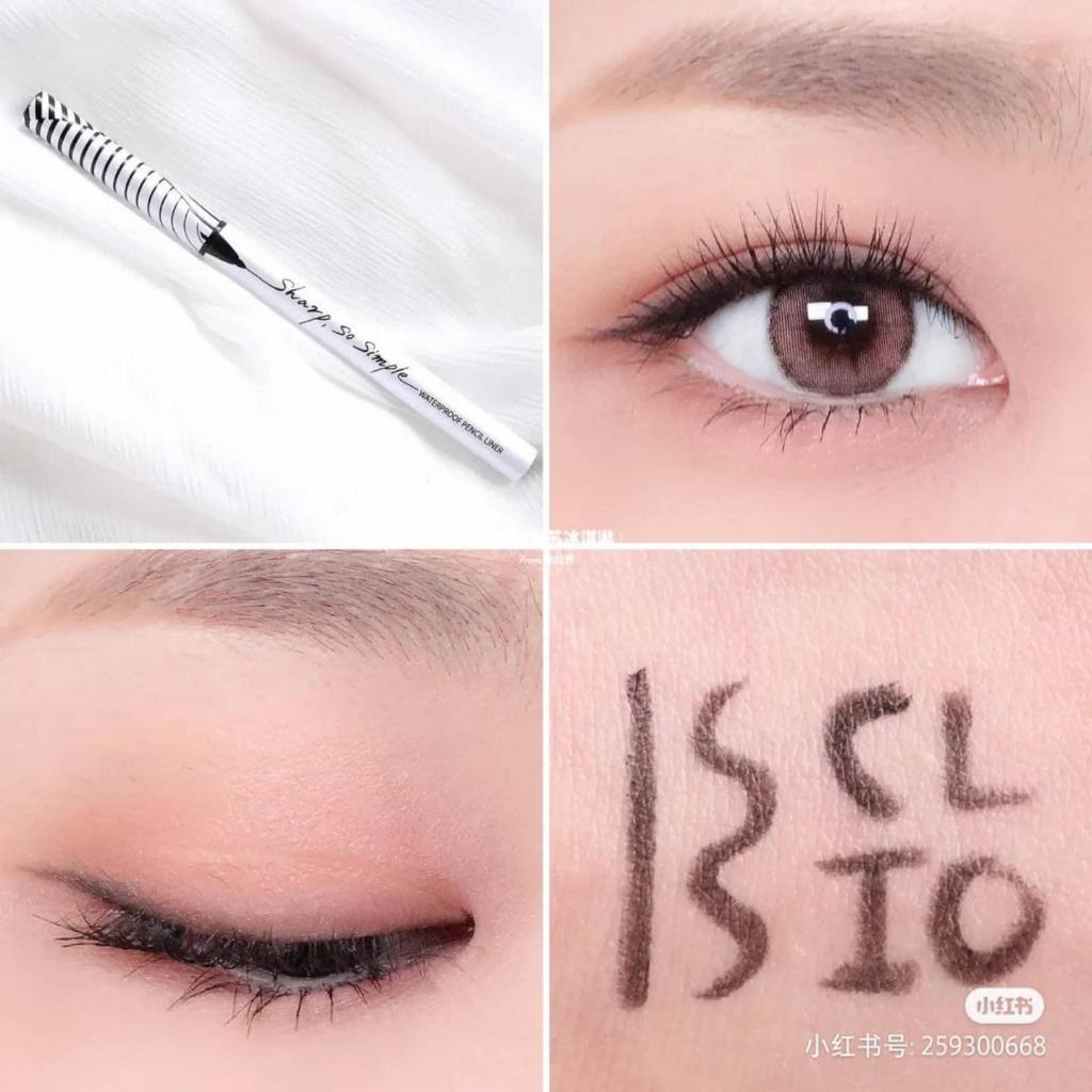 Chì kẻ mắt Clio Sharp So Simple Waterproof Pencil Liner dạng sáp 0.65ml - Mibebe