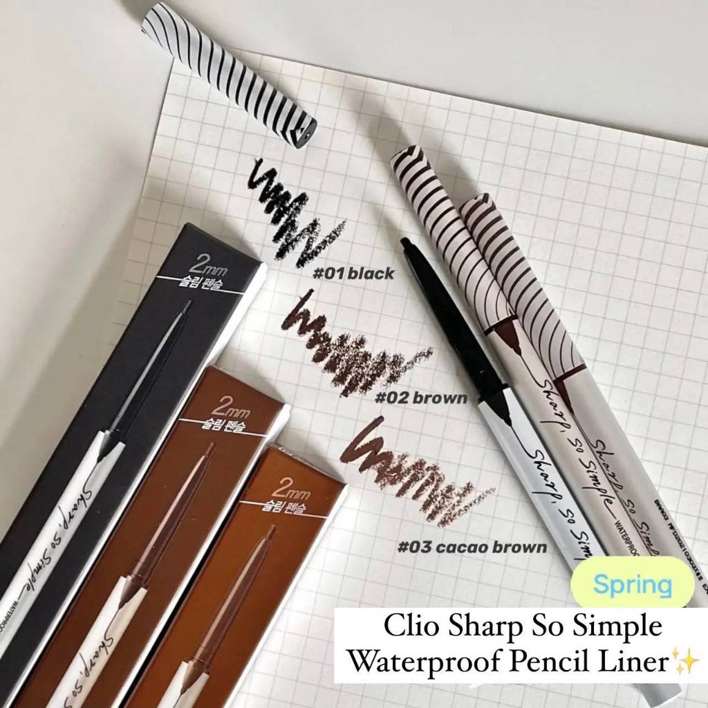 Chì kẻ mắt Clio Sharp So Simple Waterproof Pencil Liner dạng sáp 0.65ml - Mibebe