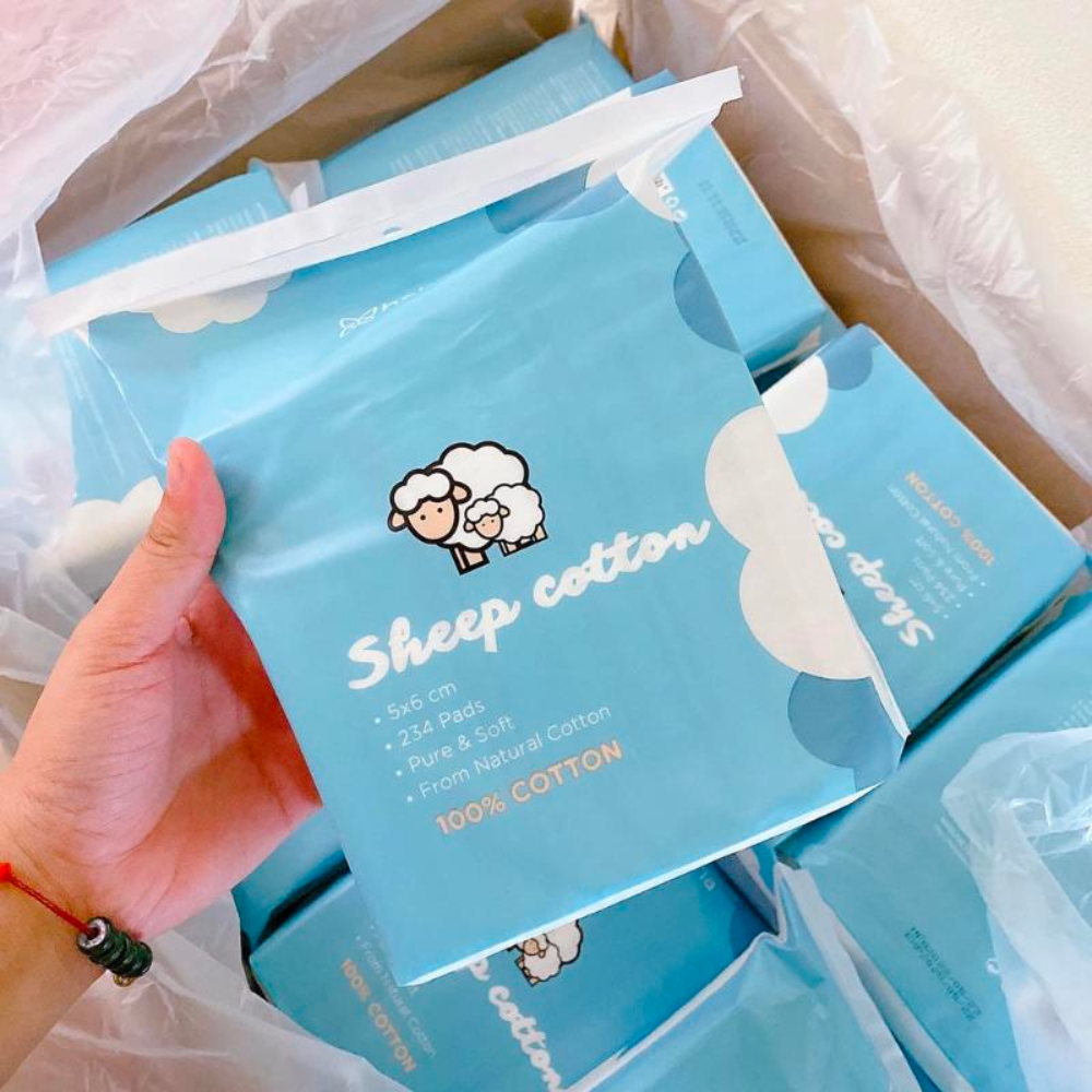 Bông Tẩy Trang Cừu Habaria Sheep Cotton 234 Miếng