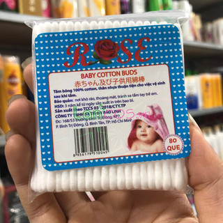 Bông tăm rose em bé 1 bịch 80 que
