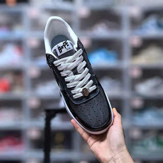 Giày sneaker ape bape star "grey black/royal blue/grey"