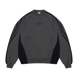 Áo sweater unisex swe wavelines sweater - xám/ đen