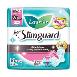 Băng vệ sinh laurier siêu mỏng bảo vệ 1mm super slimguard 25cm/ 8 miếng - 16 miếng