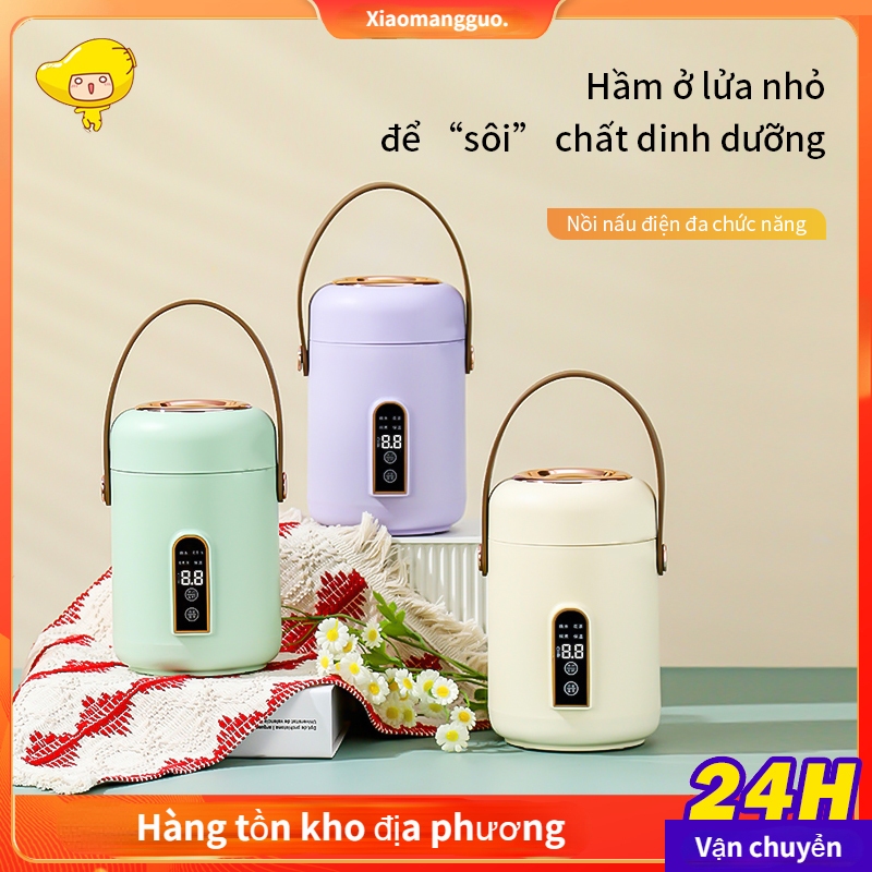 （Phiên bản Trung Quốc） Nồi điện đa năng mini , nấu cơm, cháo, hầm dung tích 0.9L màn hình cảm ứng led chức năng hẹn giờ