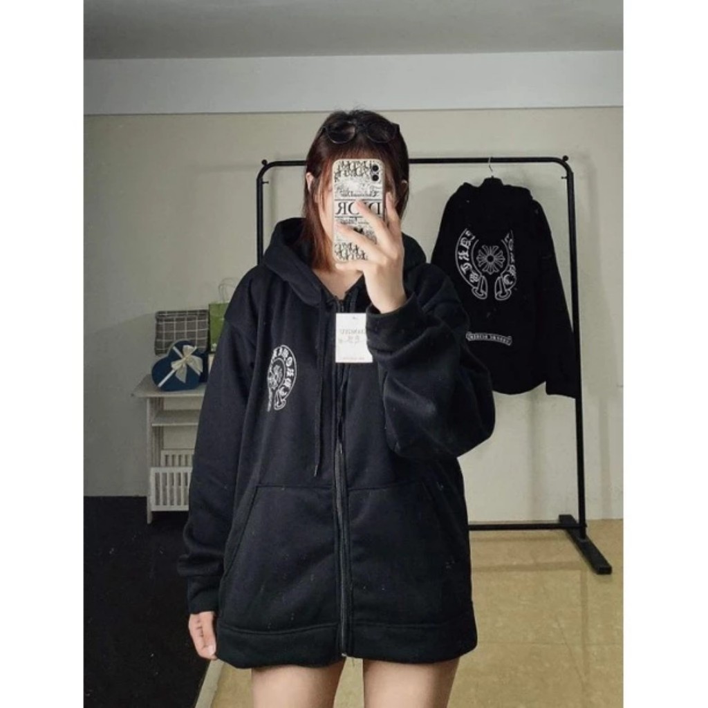 Áo Hoodie Zip UNISEX , Áo Hoodie Nỉ Crome Chữ Thập In 5D Siêu HOT N02