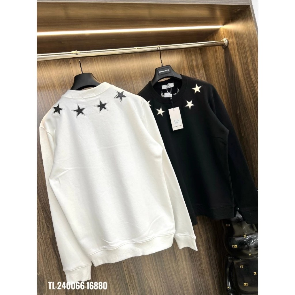 Áo Sweater Nam Nữ , Áo Cổ Tròn Chất Nỉ In Hình Ngôi Sao N07